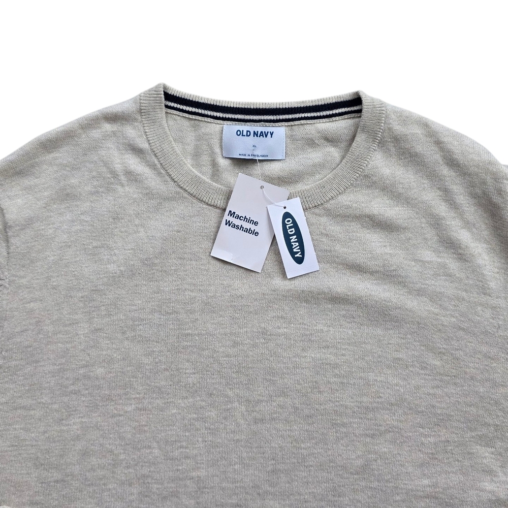 Old Navy XL Crewneck Sweater Oatmeal Heather NWT - Picture 3 of 8